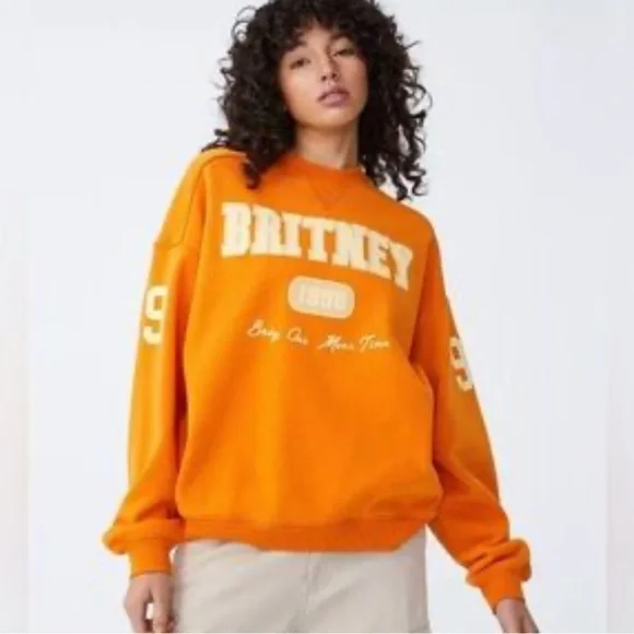 Brittney Spears 1999 Oversized Cotton Sweatshirt Baby One More Time Size Med - Picture 2 of 9